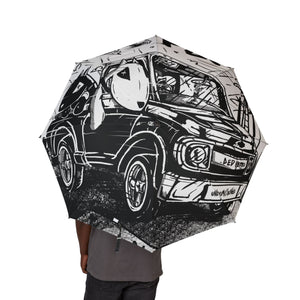 Stylish Graphic Umbrella | Foldable Rain Gear for Trendsetters, Unique Gift for Him and Her, Perfect for Stormy Days, Black and White Art